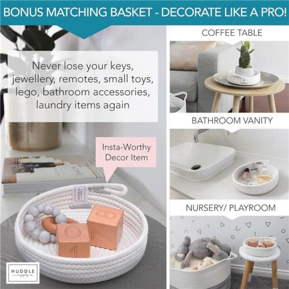 XXXL WASHABLE Blanket Basket Large 2PCs Blanket Storage Living Room - XXX Large - Picture 2 of 6